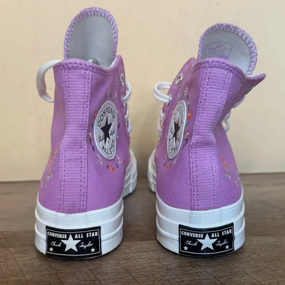 Women's Converse Chuck 70 Little Flowers A11561F Shoes Grape Fizz size 7 - Picture 4 of 8